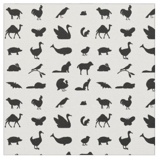 Gezonde dieren vormen Silhouettes Art Pattern Stof