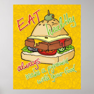 Gezonde eetburgerpiramide poster