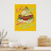 Gezonde eetburgerpiramide poster (Keuken)