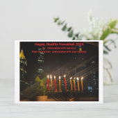 Gezonde en gelukkige Chanoeka Kaart (Staand voorkant)