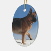 Gezonde en Happy German Shepherd Dog Keramisch Ornament (Links)