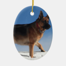 Gezonde en Happy German Shepherd Dog Keramisch Ornament