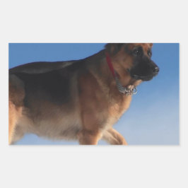 Gezonde en Happy German Shepherd Dog Rechthoekige Sticker