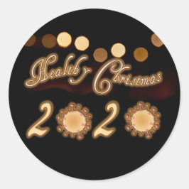 Gezonde en vrolijk kerstfeest in tijden van Corona Ronde Sticker