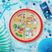 Gezonde evenwichtige voeding met eetmogelijkheden papieren bordje (Feest)