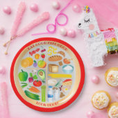 Gezonde evenwichtige voeding met eetmogelijkheden papieren bordje (Feest)