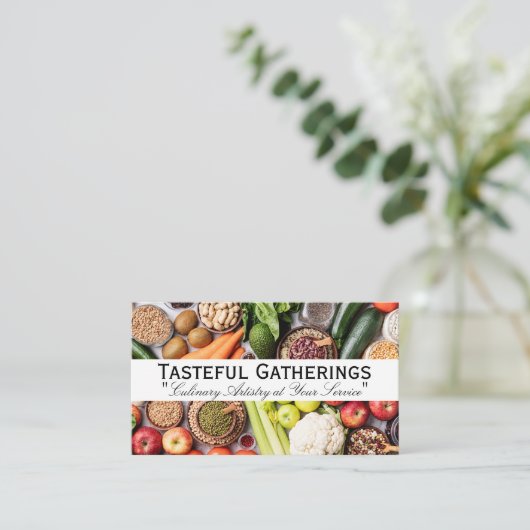Gezonde Fruit Groenten Achtergrond Visitekaartje (Staand voorkant)