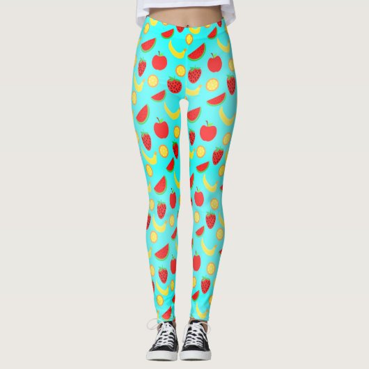 Gezonde fruitpatroon leggings (Voorkant)