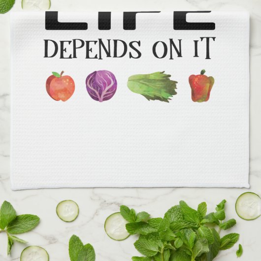 Gezonde gezegde eet net zoals je leven er van afha theedoek (Gevouwen)