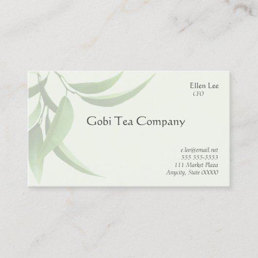 Gezonde groene bladeren visitekaartje (Voorkant)