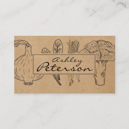 Gezonde groentetuin- en tuinpapier visitekaartje (Voorkant)