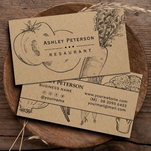 Gezonde groentetuin- en tuinpapier visitekaartje