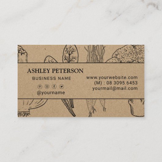 Gezonde groentetuin- en tuinpapier visitekaartje (Achterkant)