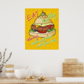 Gezonde hamburgerpiramide poster (Keuken)