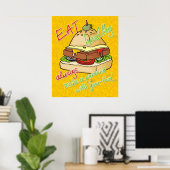Gezonde hamburgerpiramide poster (Thuiskantoor)