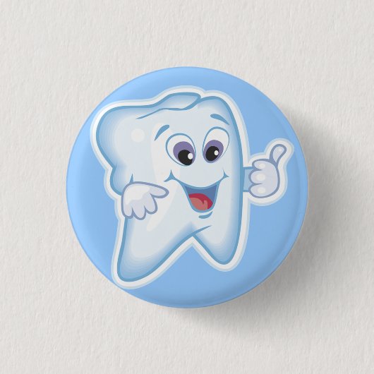 Gezonde Happy Teeth Ronde Button 3,2 Cm (Voorkant)