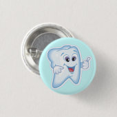 Gezonde Happy Tooth Ronde Button 3,2 Cm (Voorkant /achterkant)