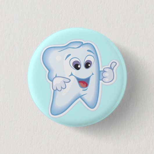 Gezonde Happy Tooth Ronde Button 3,2 Cm (Voorkant)