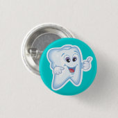 Gezonde Happy Tooth Ronde Button 3,2 Cm (Voorkant /achterkant)