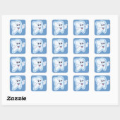 Gezonde Happy Tooth Vierkante Sticker (Vel)