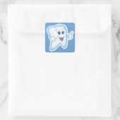 Gezonde Happy Tooth Vierkante Sticker (Tas)