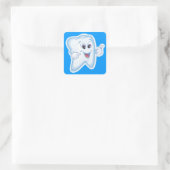 Gezonde Happy Tooth Vierkante Sticker (Tas)