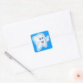 Gezonde Happy Tooth Vierkante Sticker (Envelop)