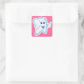 Gezonde Happy Tooth Vierkante Sticker (Tas)