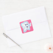 Gezonde Happy Tooth Vierkante Sticker (Envelop)