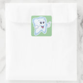 Gezonde Happy Tooth Vierkante Sticker (Tas)