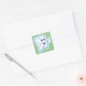 Gezonde Happy Tooth Vierkante Sticker (Envelop)