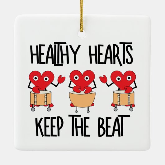 Gezonde harten keramisch ornament (Achterkant)