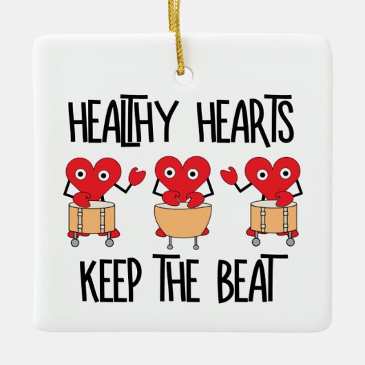 Gezonde harten keramisch ornament (Voorkant)