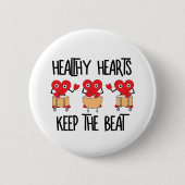 Gezonde harten ronde button 5,7 cm (Voorkant)