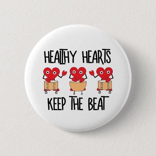 Gezonde harten ronde button 5,7 cm (Voorkant)