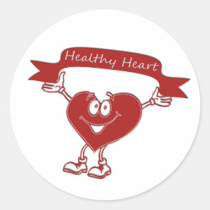 Gezonde hartwelzijnsbewust man cardiologie ronde sticker