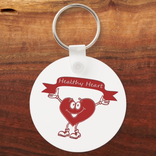 Gezonde hartwelzijnsbewust man cardiologie sleutelhanger (Voorkant)