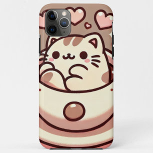 Gezonde Kat & Koffie-Schattigee Kawaii Kat in Teac Case-Mate iPhone Case