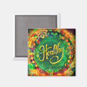 Gezonde  Kleurrijke Bloemen Moderne Inspirivity Magneet (Voorkant / Achterkant)