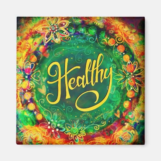 Gezonde  Kleurrijke Bloemen Moderne Inspirivity Magneet (Voorkant)