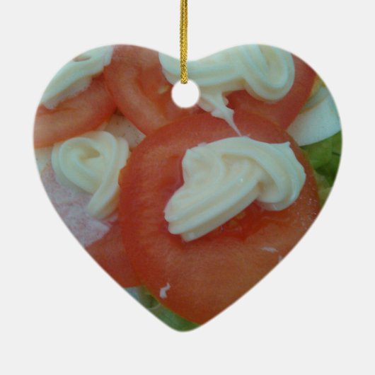 Gezonde lentessalade keramisch ornament (Achterkant)