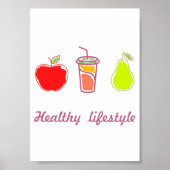 Gezonde levende kleurrijke voedingsmiddelen en dra poster (Voorkant)