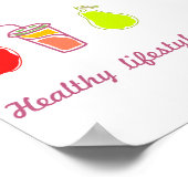 Gezonde levende kleurrijke voedingsmiddelen en dra poster (Hoek)