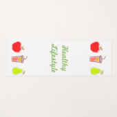 Gezonde levende kleurrijke voedingsmiddelen en dra yogamat (Voorkant (horizontaal))