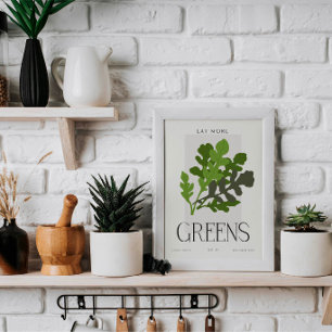 Gezonde Levens Groen Keuken Muurkunst Minimalistis Poster