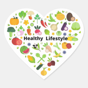 gezonde levensstijl keuzes hart sticker