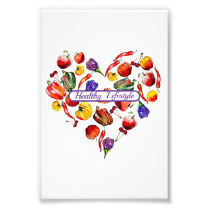 Gezonde levensstijl keuzes oefening - Hart Foto Afdruk