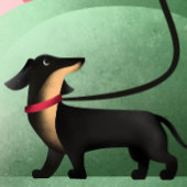 Gezonde Meisje Wandelende Hond Illustratie Poster