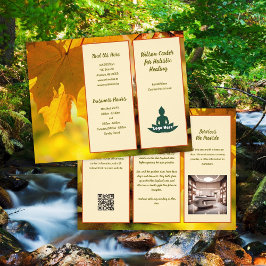 Gezonde Natuur Holistische Gouden Bladeren Brochur Flyer