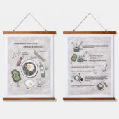 Gezonde ontbijt pasta recept illustratie hangend wandkleed (Dubbel)